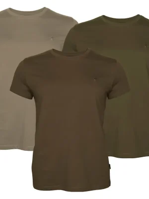 Pinewood T-Shirt 3er Pack, Green/ H.Brown/ Khaki, G L(40) Sonderangebot